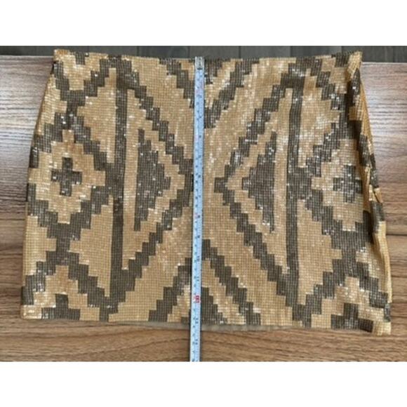 Haute Hippie Taupe Matte Sequin Mini Skirt NWOT Size Small - Picture 8 of 10